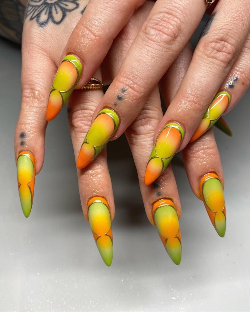 Geometric 2025 Nail Trends Shine Bright