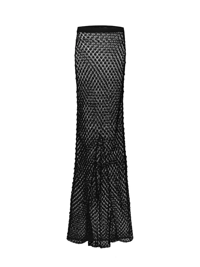 Victoria Beckham x Mango Asymmetrical Crochet Skirt
