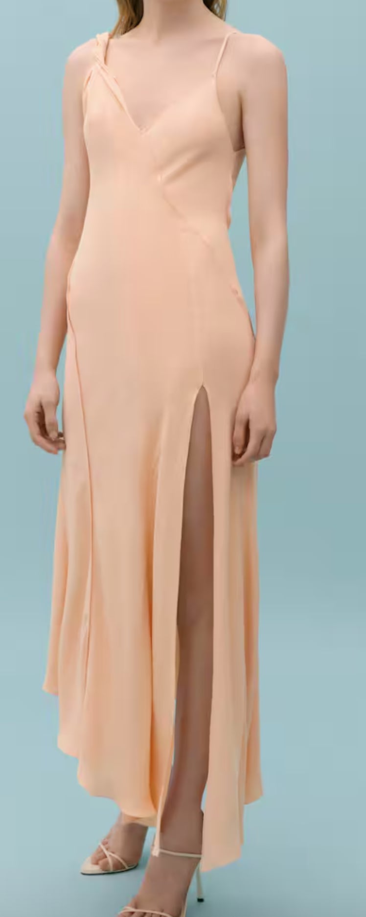 peach slip dress