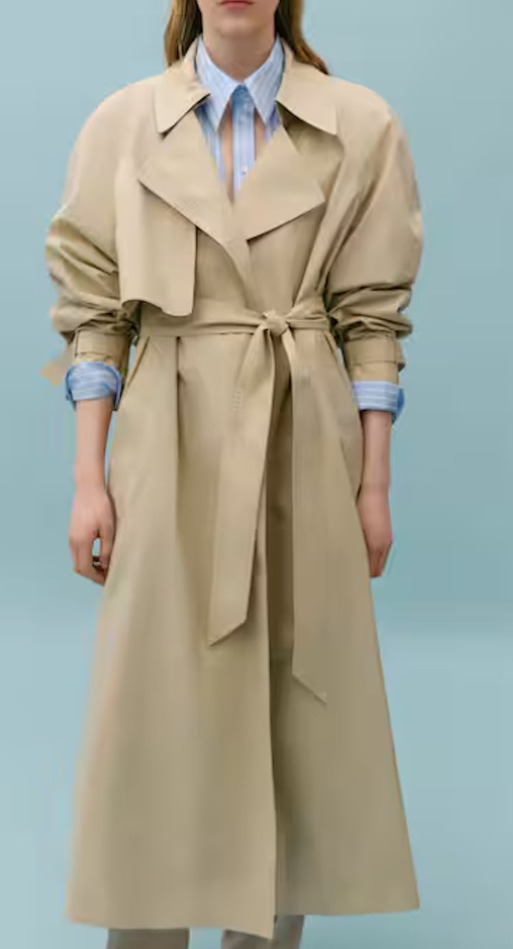 khaki cotton trench coat