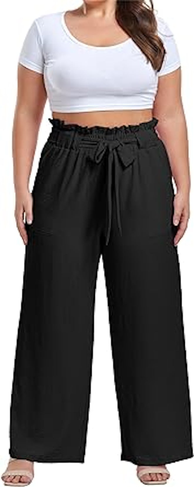 OLRIK Wide-Leg Tie-Waist Pants