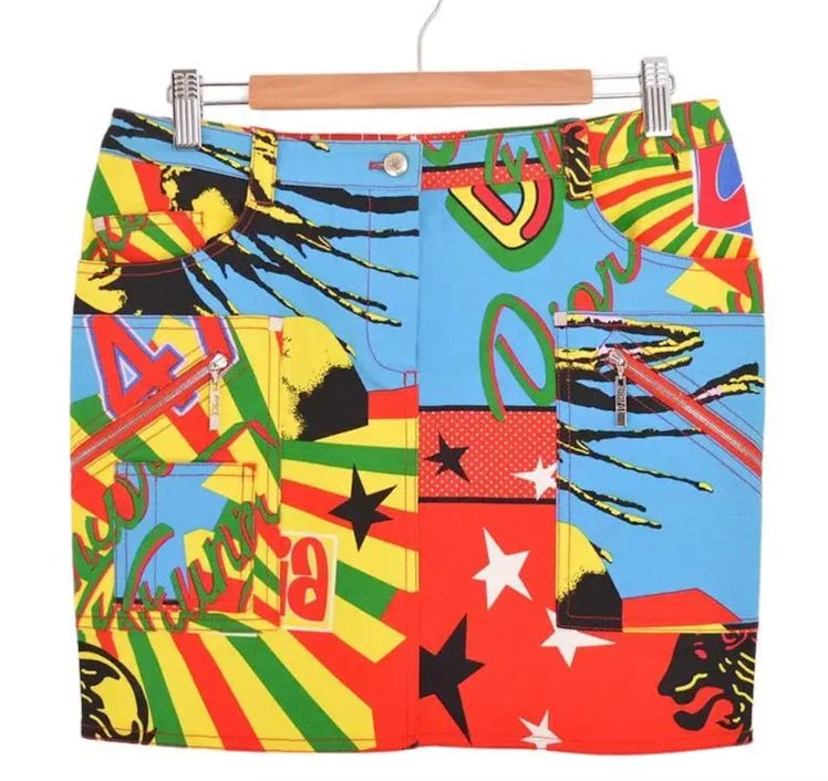 multicolor dior pattern mini skirt