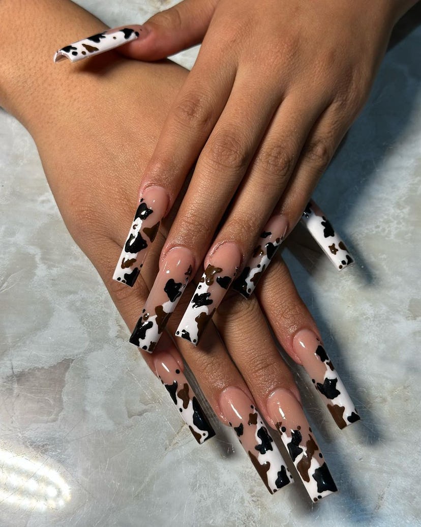 Try cow print French tip nails.