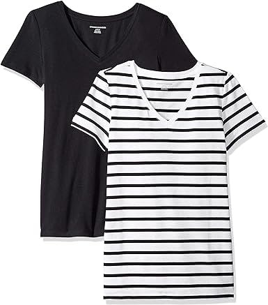 Amazon Essentials Classic-Fit V-Neck Tees (2-Pack)