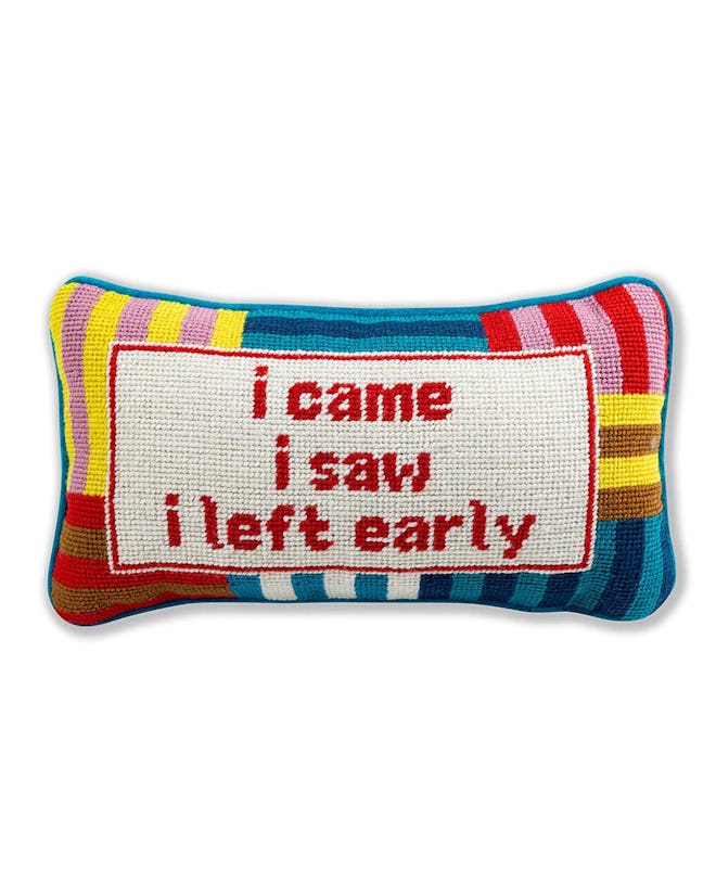 I Came I Saw Needlepoint Pillow, a perfect cozy mother's day gift