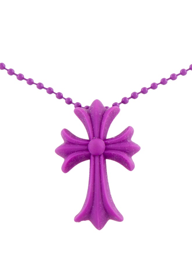 Chrome Hearts Rubber Silichrome Cross Pendant Necklace