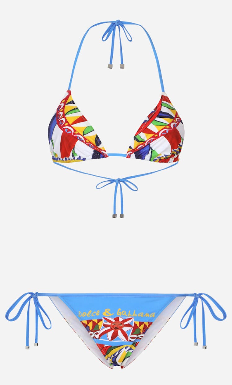 multicolor triangle bikini