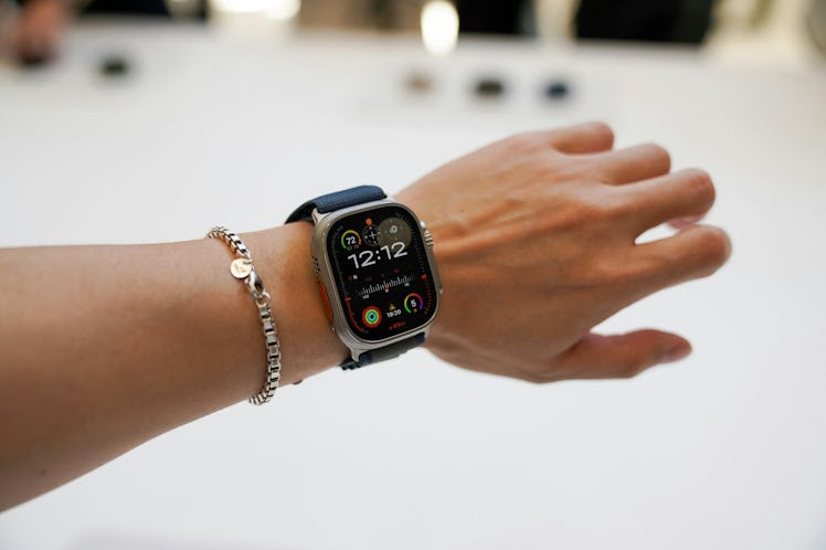 The Apple Watch Ultra 2 on a wrist.