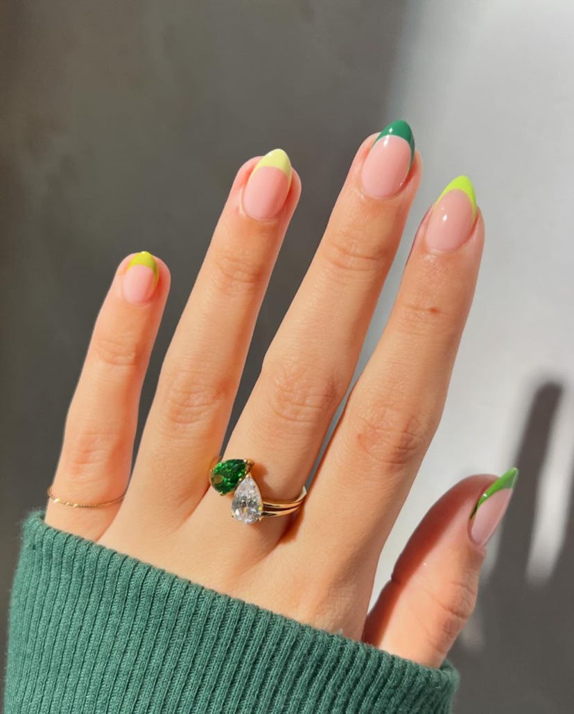 Try green French tip nails.