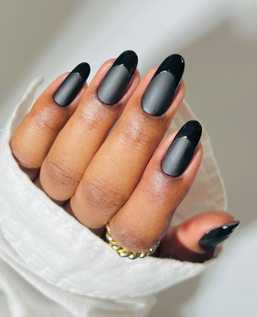 Try monochromatic black French tip nails.