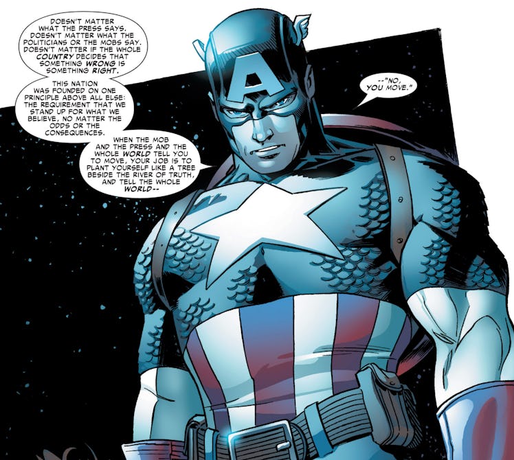 Captain America bestows some wisdom to Spider-Man in The Amazing Spider-Man #537