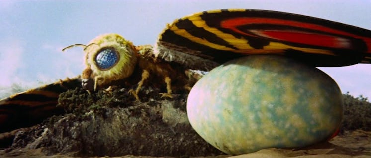 Mothra guards her egg in Mortha vs. Godzilla