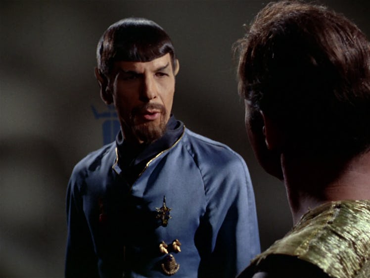 Mirror Spock talks to Kirk in the 'Star Trek' episode "Mirror, Mirror.'