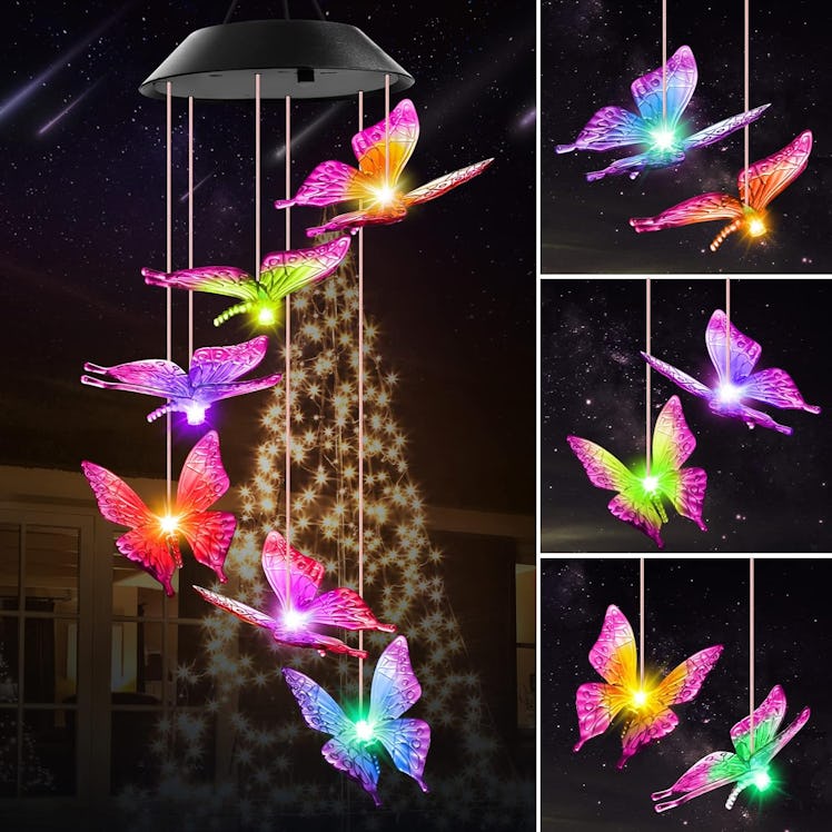 Winzwon Butterfly Solar Wind Chimes