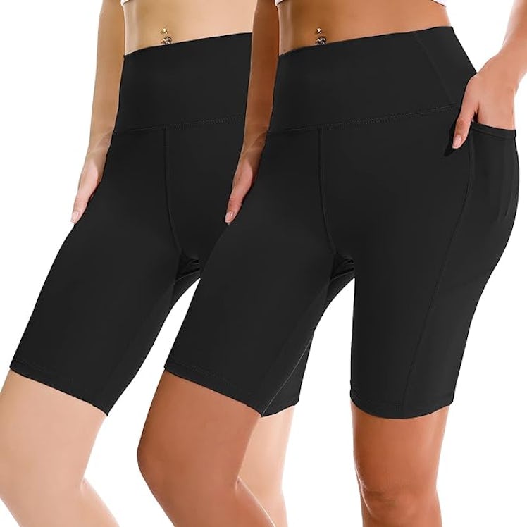 APEXUP 8-Inch High-Waisted Biker Shorts (2-Pack)