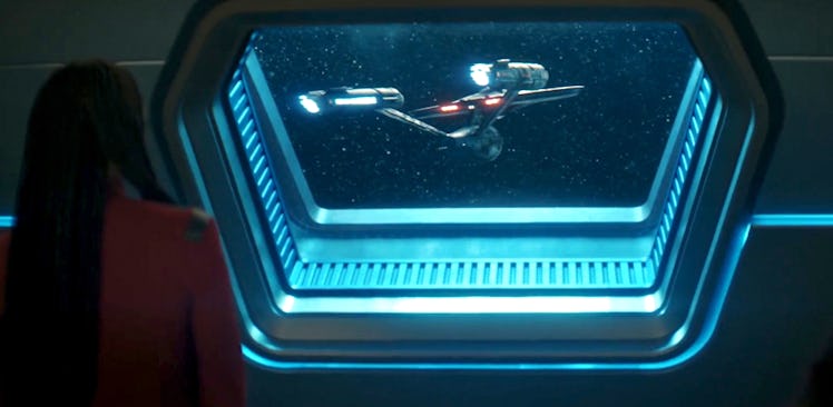 Burnham looks at the ISS Enterprise in 'Discovery' Season 5