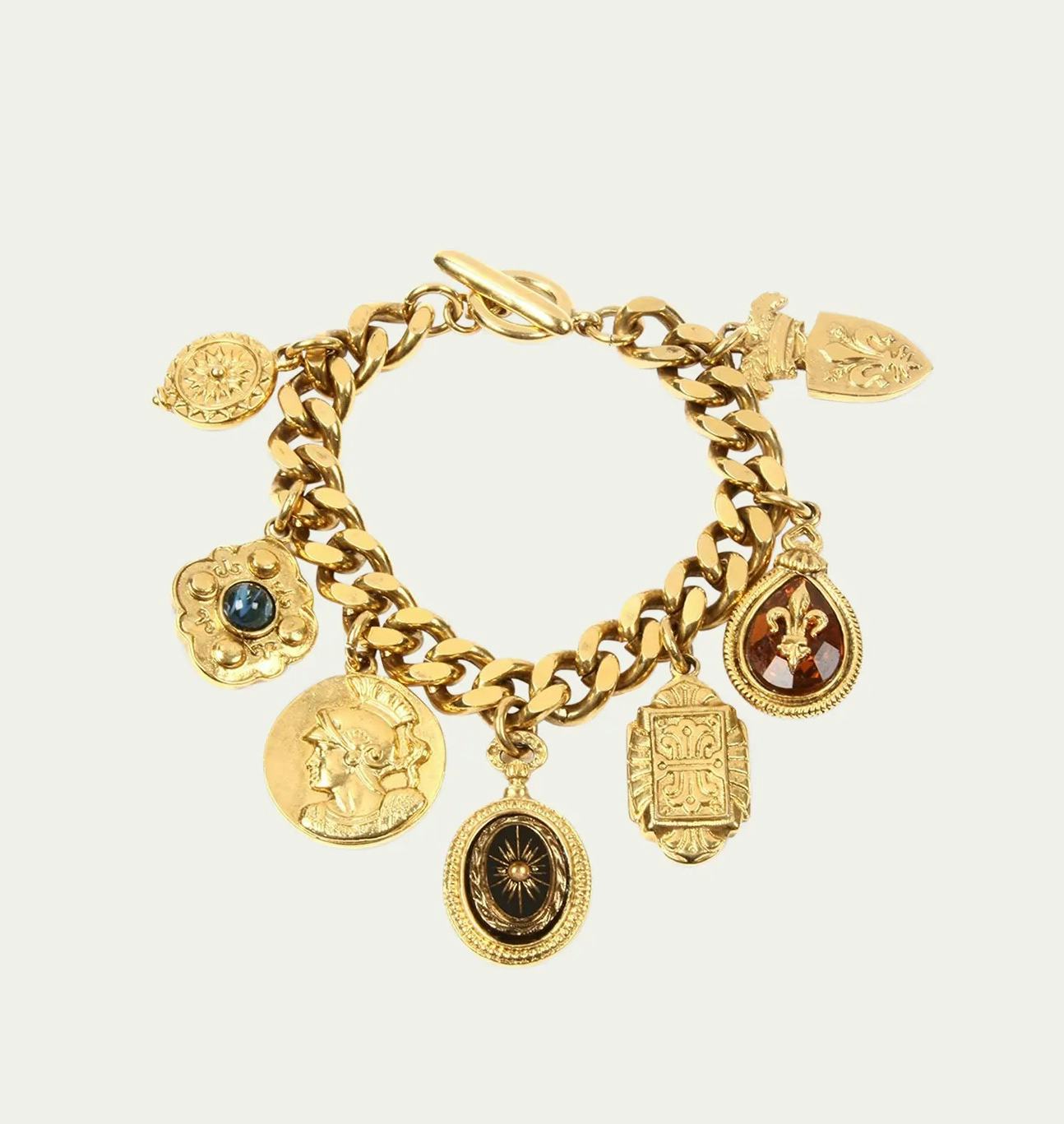 Ben-Amun 24k Gold Plated Multicolor Chain Bracelet