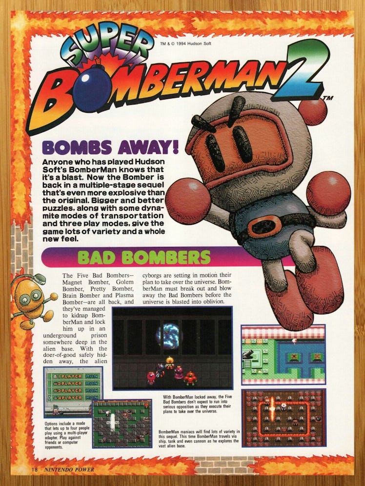 Nintendo Power magazine advertisement for Super Bomberman 2