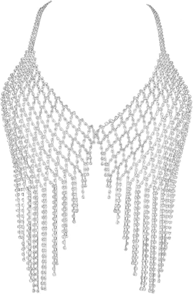 Cuier Tassel Rhinestone Chest Chain