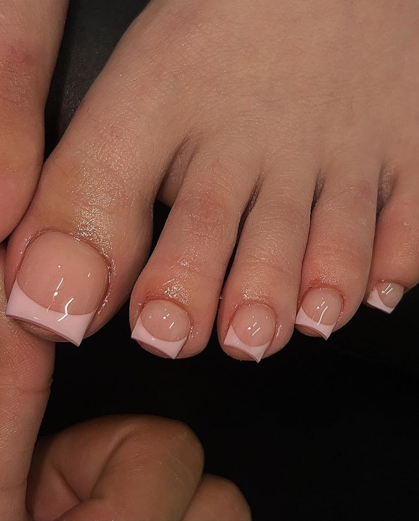Try a pastel pink French tip pedicure.
