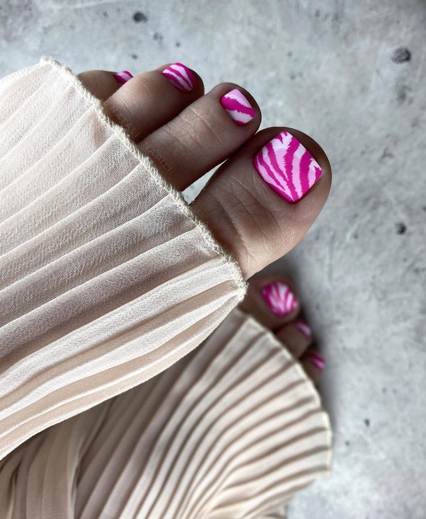 Try a hot pink zebra print pedicure.
