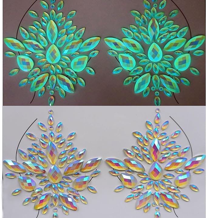 TOPAZ glow in the dark body gems