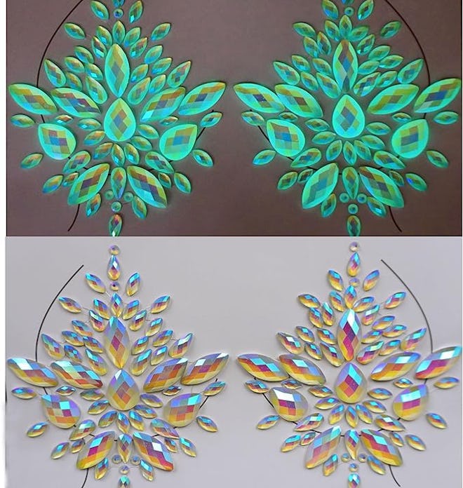 TOPAZ glow in the dark body gems