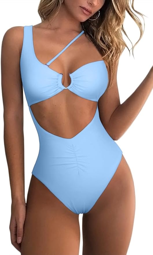 QINSEN One Shoulder Monokini