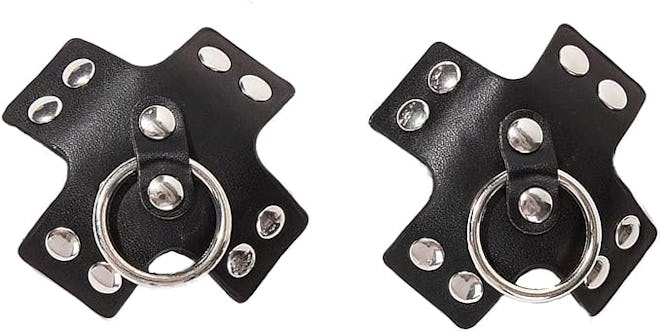 VASTLUCKY Black Leather Nipple Covers