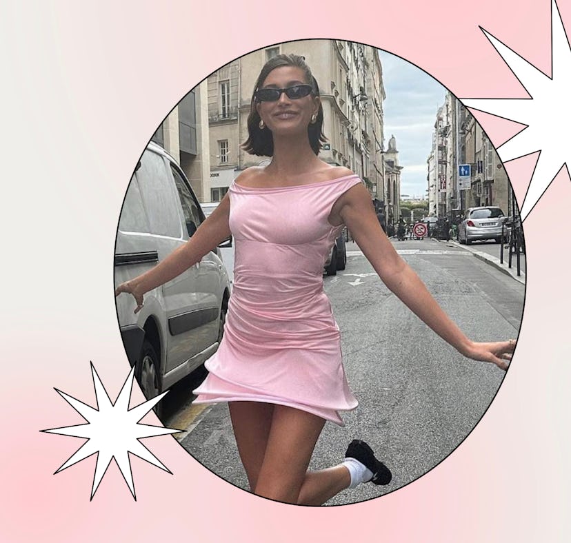 Hailey Bieber is a big fan of this viral Tory Burch dress.