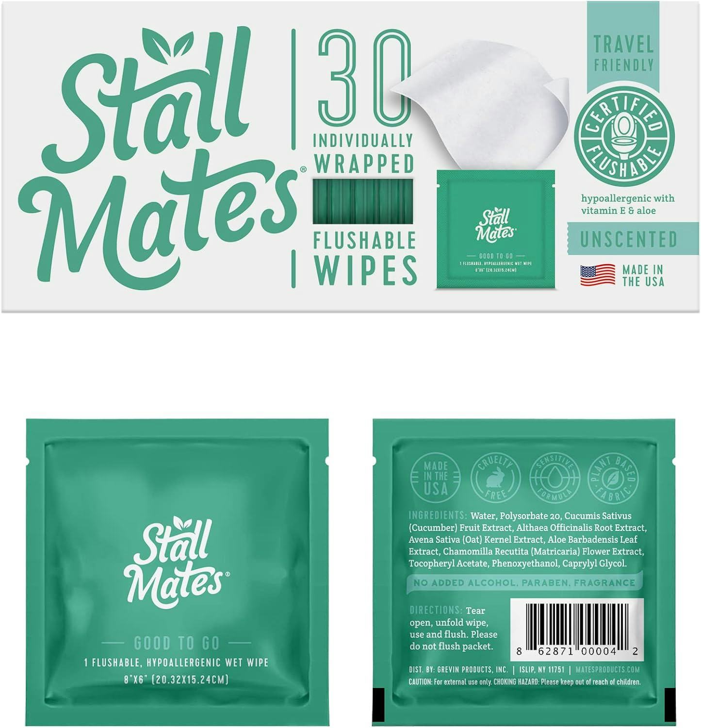 Stall Mates Flushable Wipes (30-Pack)