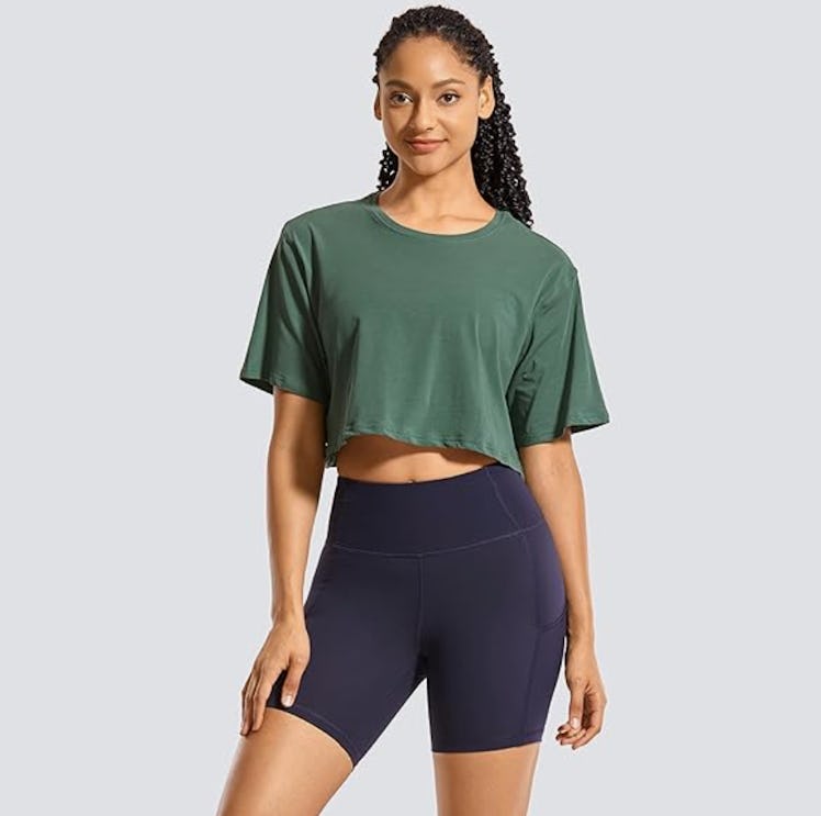 CRZ YOGA Pima Cotton Crop Top