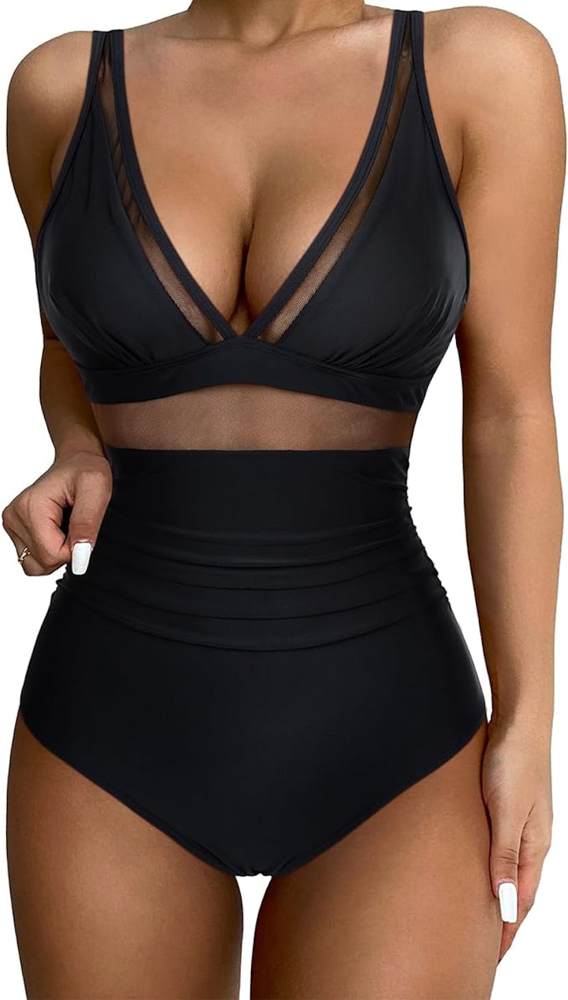 SUUKSESS Mesh High Waist Swimsuit