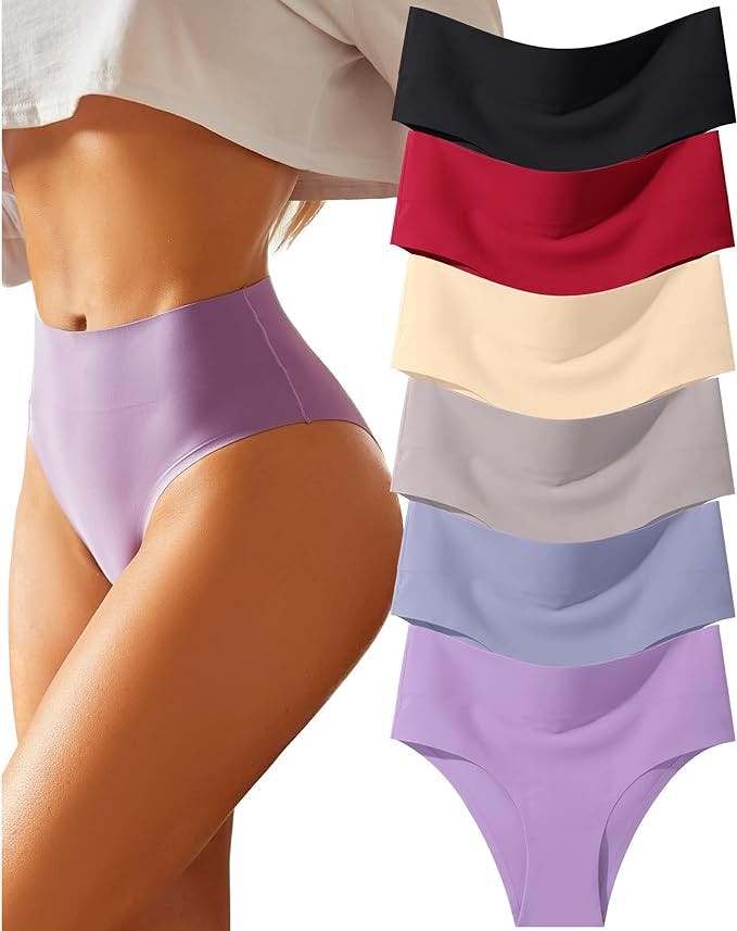 FINETOO High Waisted Bikini Underwear (6-Pack)