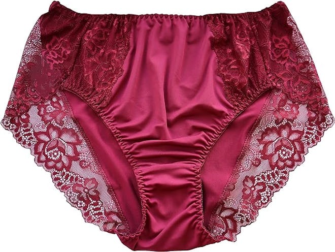 Lasricas Satin Lace Trim Brief Underwear