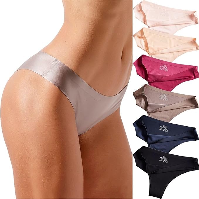 VISSAY Seamless Silk Hipster Underwear (6-Pack)