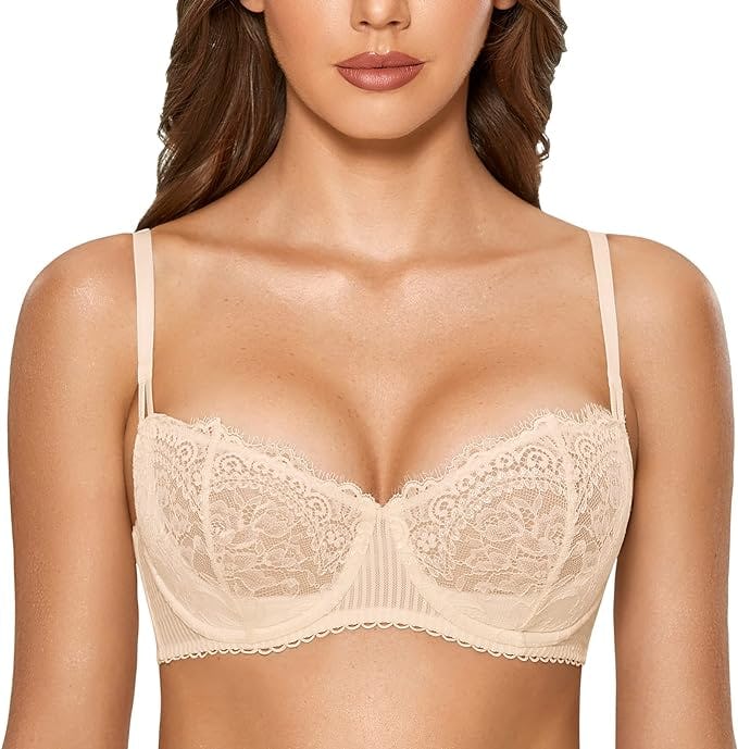 DOBREVA Lace Push-Up Balconette Bra