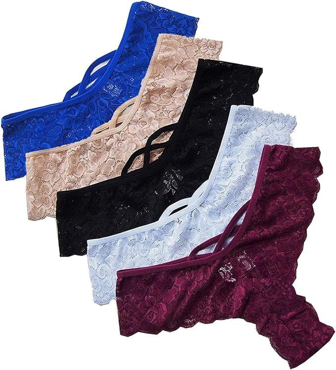 Anna &amp; Eric Floral Lace Bikini Underwear (5-Pack)
