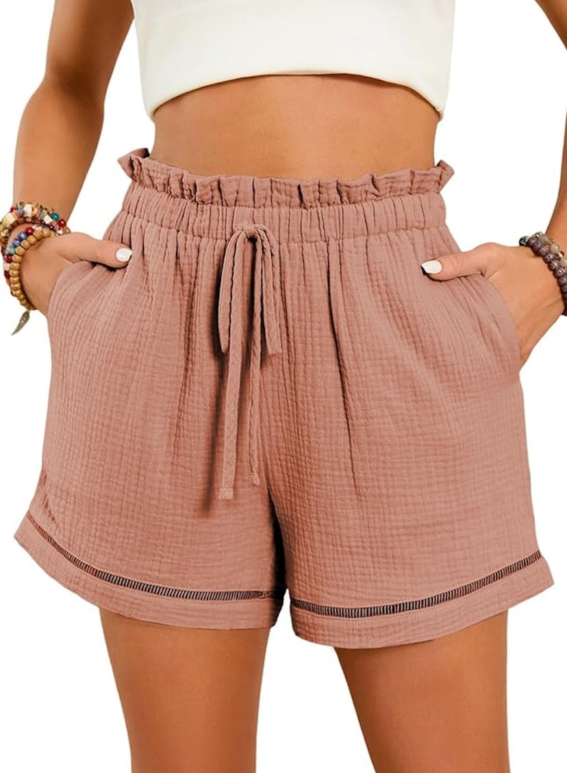 Dokotoo High Waist Drawstring Shorts 