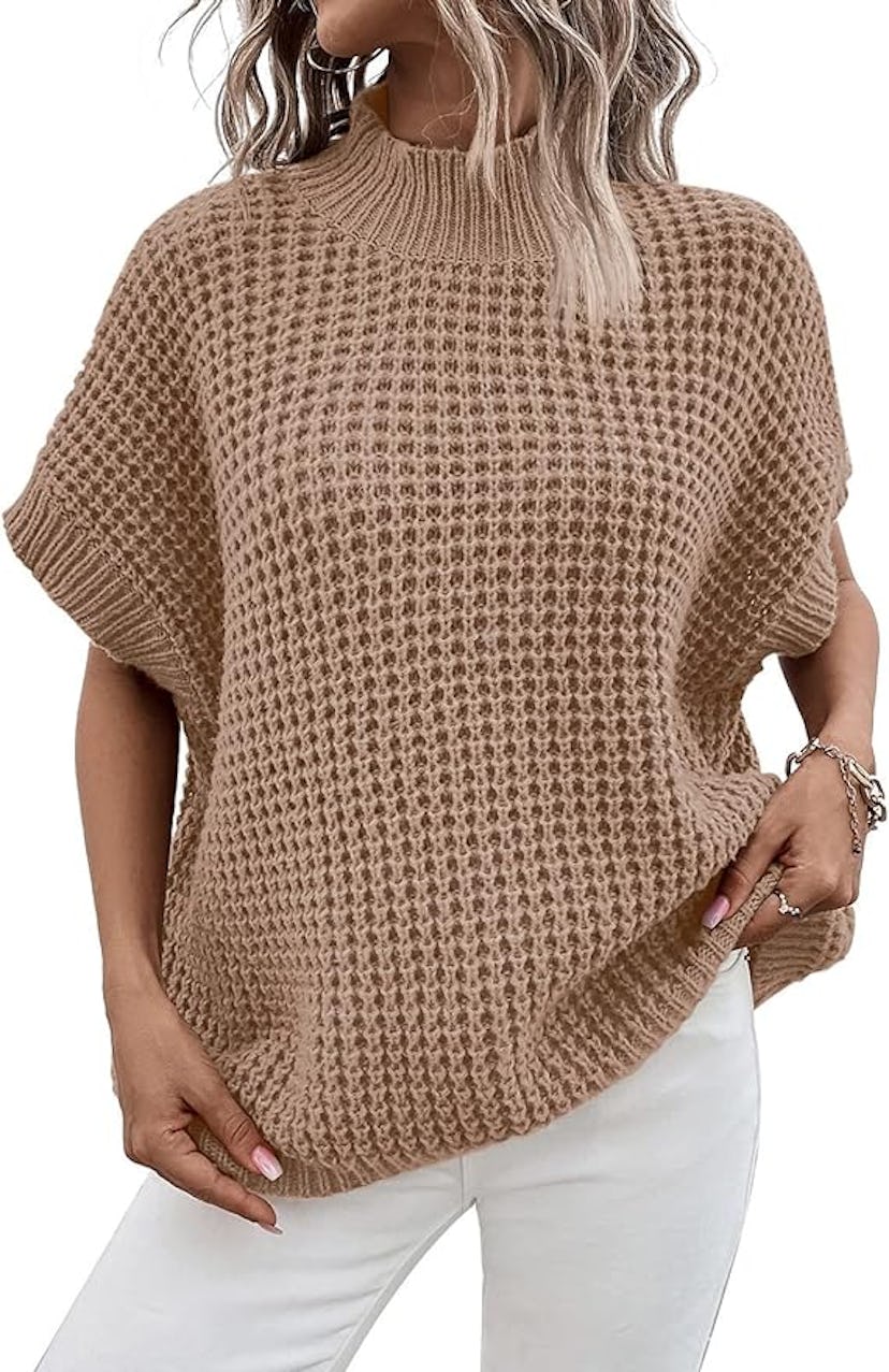 Viottiset Short Batwing Sleeve Mock Neck Sweater