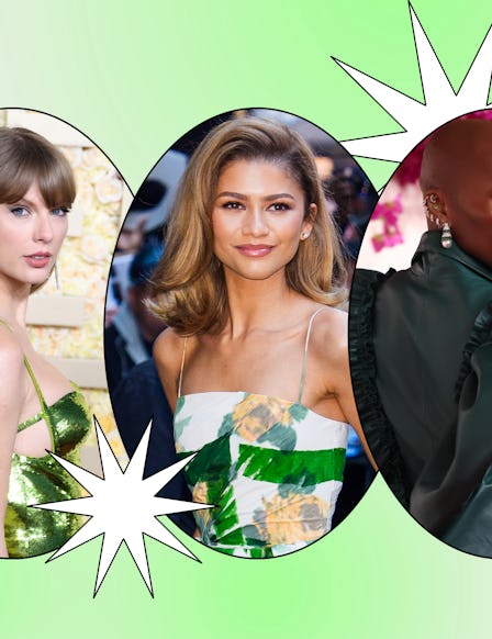 Taylor Swift, Zendaya, and Cynthia Erivo in 2024's luckiest color: green.