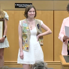 A "Gold Award" Girl Scout who is fighting banned books spoke out against being censored during a Sch...