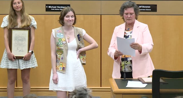A "Gold Award" Girl Scout who is fighting banned books spoke out against being censored during a Sch...