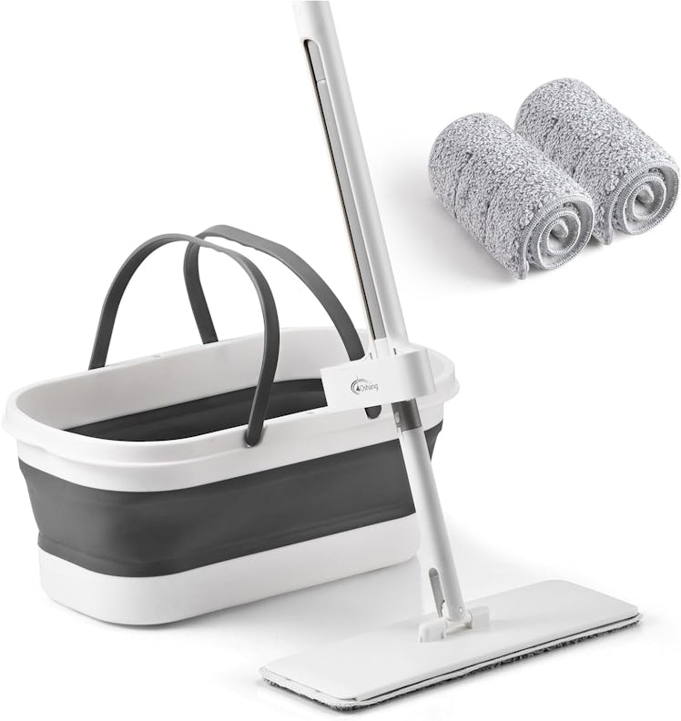 oshang Flat Mop & Collapsible Bucket