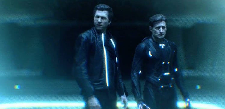 Flynn and Tron in a flashback in 'TRON: Legacy.'