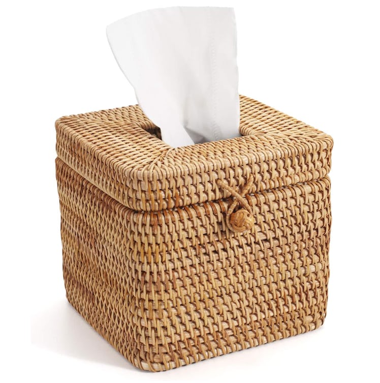 YANGQIHOME Rattan Square Tissue Box Cover