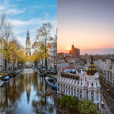 Madrid and Amsterdam in summer