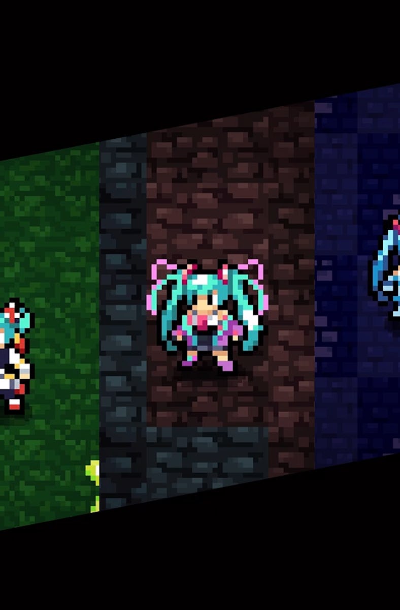 screenshot from Crypt of the NecroDancer Hatsune Miku DLC