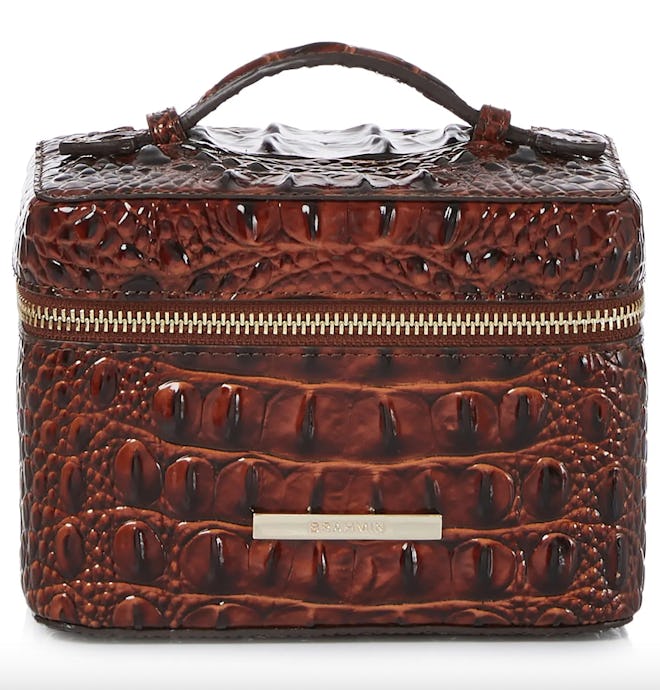 Brahmin Small Charmaine Croc Embossed Leather Train Case