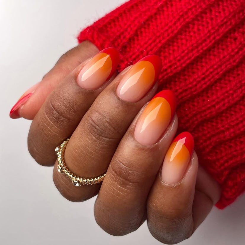 Try sunset-inspired French nails.